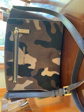 Michael Kors Men’s Camouflage Crossbody Messenger Bag - Brown/Black/Tan